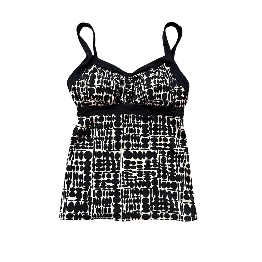 Caribbean Joe Black & White Babydoll Tank - Size 8